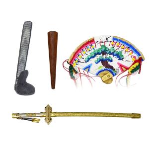 親王小道具 （上）三五サイズ 雛人形用 冠・檜扇・笏・太刀セット