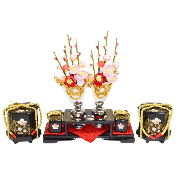 寿宝（麻の葉に梅）25号 （雛人形 前飾り・三宝）