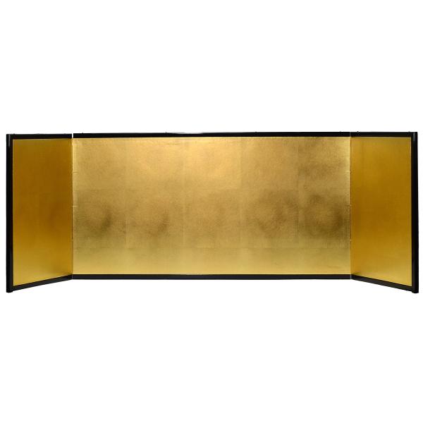 三曲金屏風 洋金平押 13号 本仕立 安芸の手作り金銀紙（雛人形むけ屏風）