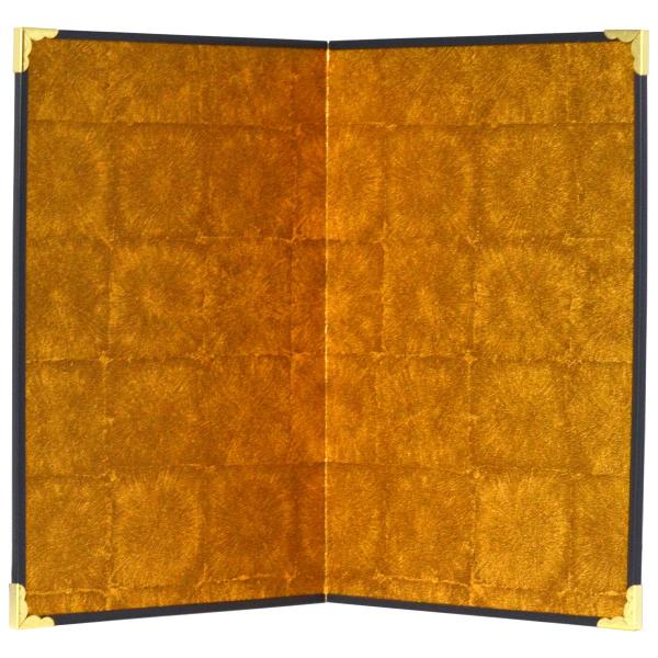 ミニ金屏風 二曲 小箔（金具付き） 高さ20cm [CP45]