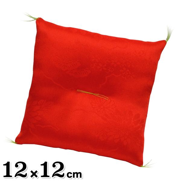 置物用ミニ座布団 綸子 赤（大） [CP10]