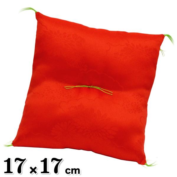 置物用ミニ座布団 綸子 赤（特大） [CP45]