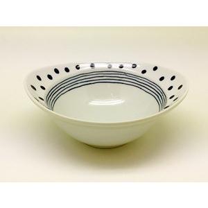 波佐見焼 聖栄陶器 ドットライン リム楕円小鉢