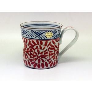 波佐見焼 一夢窯 地紋タコ唐草 マグカップ（赤） : 神楽坂のうつわ屋