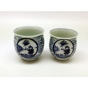 有田焼 しん窯 青花 長崎紋 玉渕8寸ミート皿 : 神楽坂のうつわ屋さん