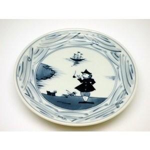 有田焼 しん窯 青花 長崎紋 玉渕7寸ケーキ皿 : 神楽坂のうつわ屋さん