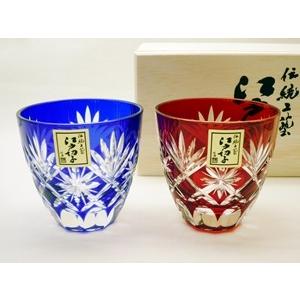 TR005EG瀧澤硝子工芸 江戸切子伝統工芸士 瀧澤利夫作 江戸切子 ロック