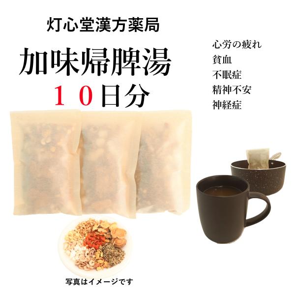 加味帰脾湯１０日分(１０包)煎じ薬　心身の疲れ　貧血　不眠症　精神不安　神経症　漢方　カミキヒトウ