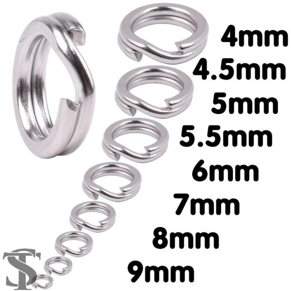 【並行輸入品】50個/ロット ステンレススプリットリング 直径4MM8MM 釣り用ダブルリングコネク...