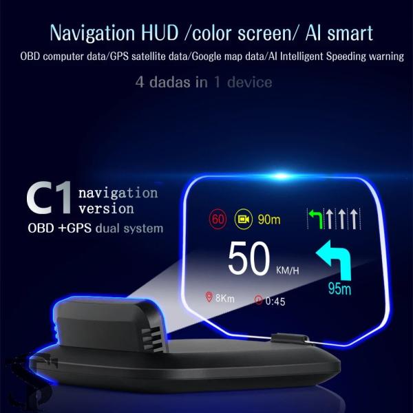 並行輸入品 C1 OBD2 HUD ヘッドアップディスプレイ GPS ナビゲーション プロジェクター...