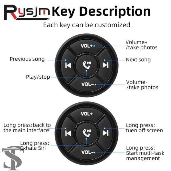 並行輸入品 5 キーワイヤレスメディアボタンリモコン車バイクステアリングホイール MP3 音楽再生 ...