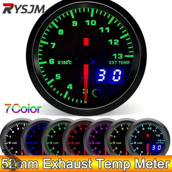 並行輸入品 排気温度計 52 MM排気ガス温度ゲージデュアルディスプレイ 7 色 LED 300-1...