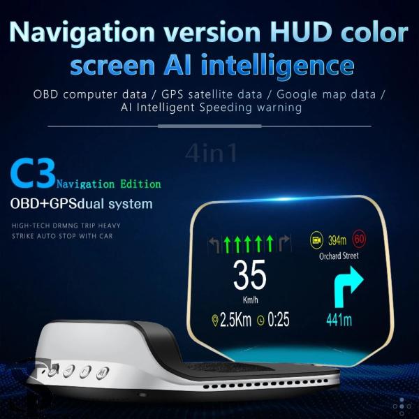 並行輸入品 C3 OBD2 HUD ヘッドアップディスプレイ GPS ナビゲーションデジタルスピード...