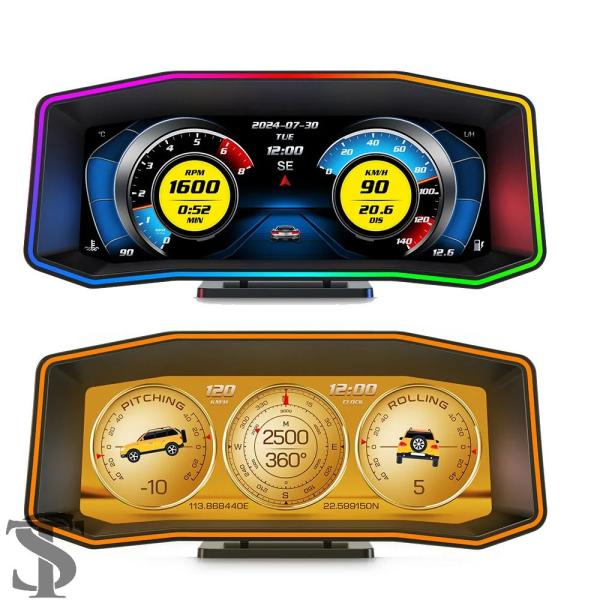 並行輸入品 P4 車ヘッドアップディスプレイ OBD + GPS HUD デジタルスピードメーターコ...