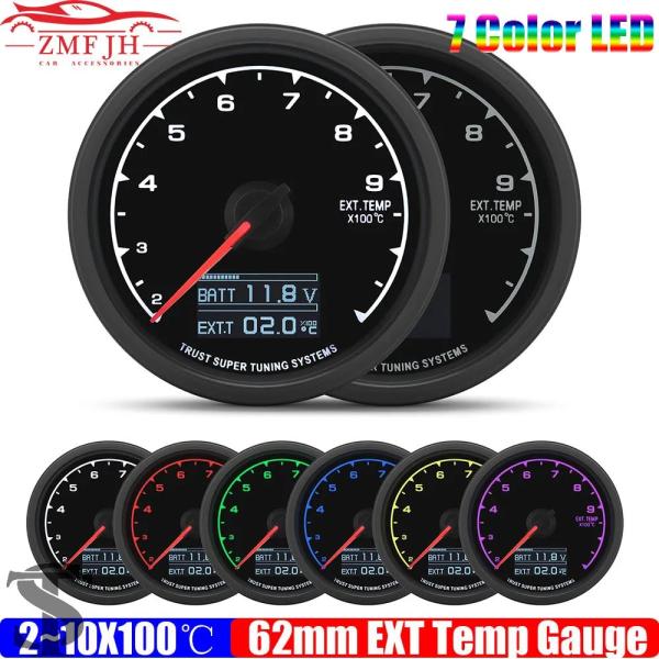並行輸入品 2 ? 11X100℃ デジタル EXT 温度ゲージセンサー付き 7 色 62 MM E...