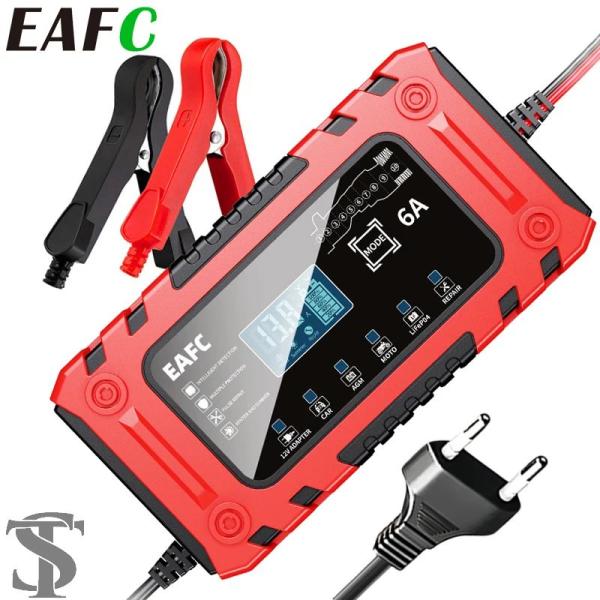 並行輸入品 12V 6A スマートカーバッテリーチャージャー 10 段階充電 PLUSE リペア自動...