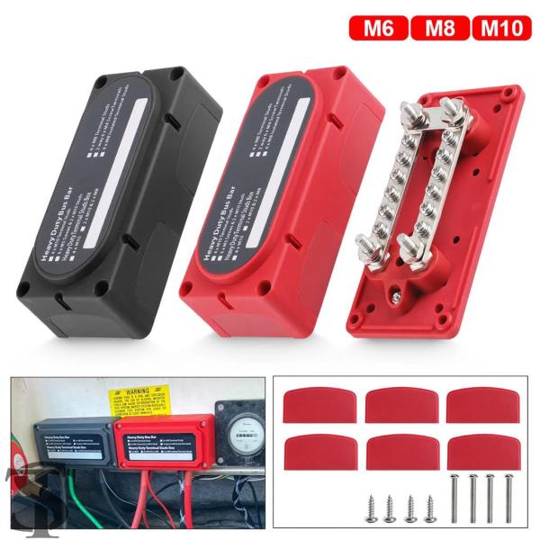 並行輸入品 ヘビーデューティ 300A バスバー配電端子ブロック銅電気バスバー M6/M8 端子スタ...
