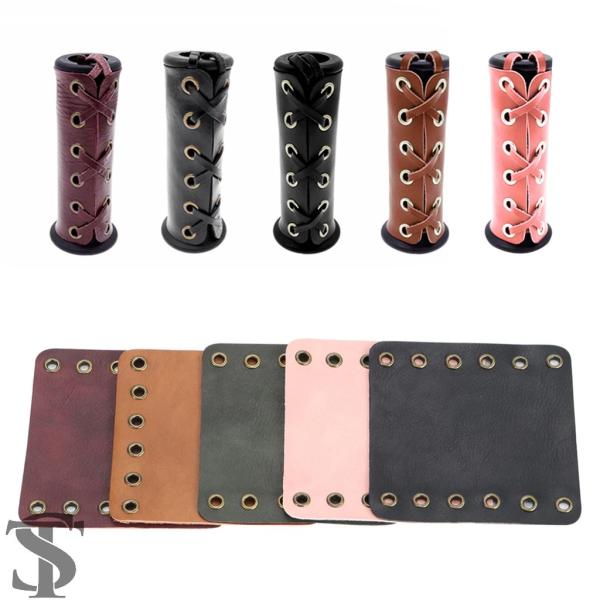 並行輸入品 ヘビーデューティバイクハンドルグリップ PU レザーカバーハンドルバースロットルカバーラ...