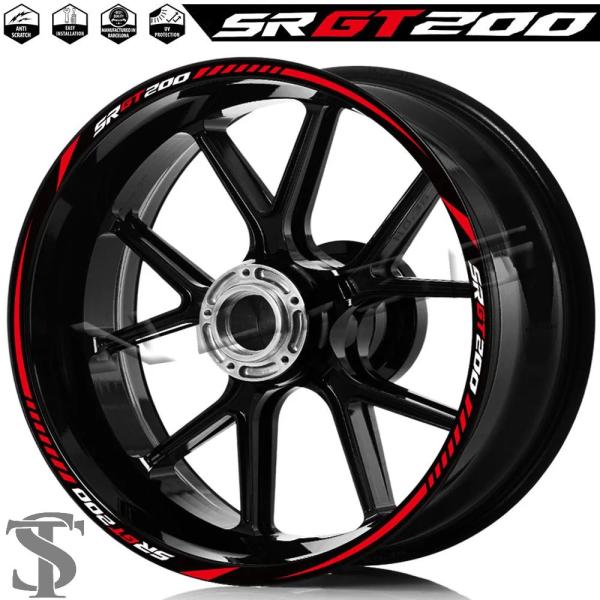 並行輸入品 アプリリア SRGT200 SR GT 200 2023 バイクホイールリムステッカーデ...