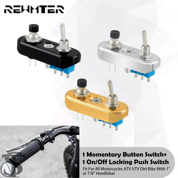 並行輸入品 7/8 ''1インチハンドルバーミニスイッチブロックプッシュボタンオン/オフレトロバイク...