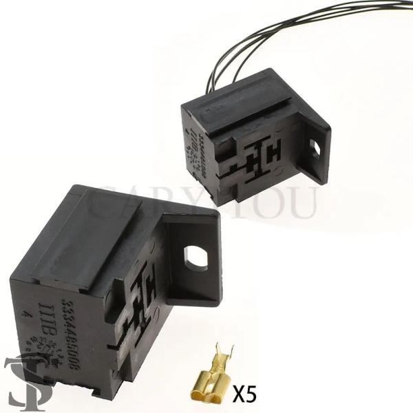 並行輸入品 1セット 5ピン極自動車用リレーベースホルダーコネクタソケット 取り付けブラケット付きメ...