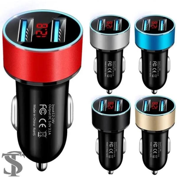 並行輸入品 3.1A デュアルUSB急速カーチャージャー シガレットプラグ 2ポートUSBカーソケッ...