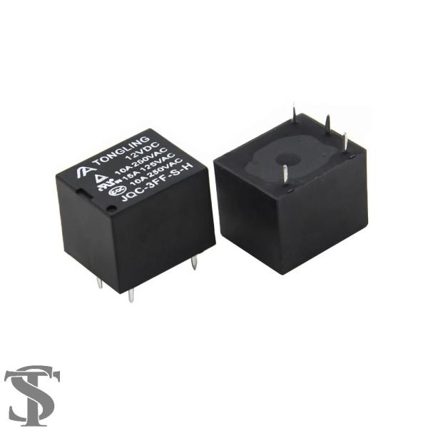 並行輸入品  リレー 12V 4/5ピン T73 小型 常時開 黒 電磁 10A JQC-3FF-S...