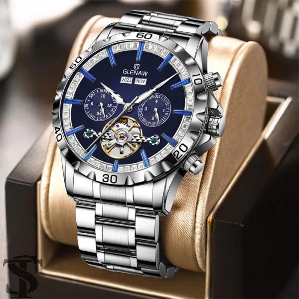 並行輸入品 2024 メンズマシン式腕時計 オリジナルスケルトン防水発光ステンレス日付自動巻き腕時計...