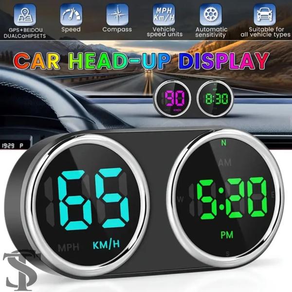 並行輸入品  USB充電式車載インテリジェントヘッドアップディスプレイ 7色GPSスピードメーター ...