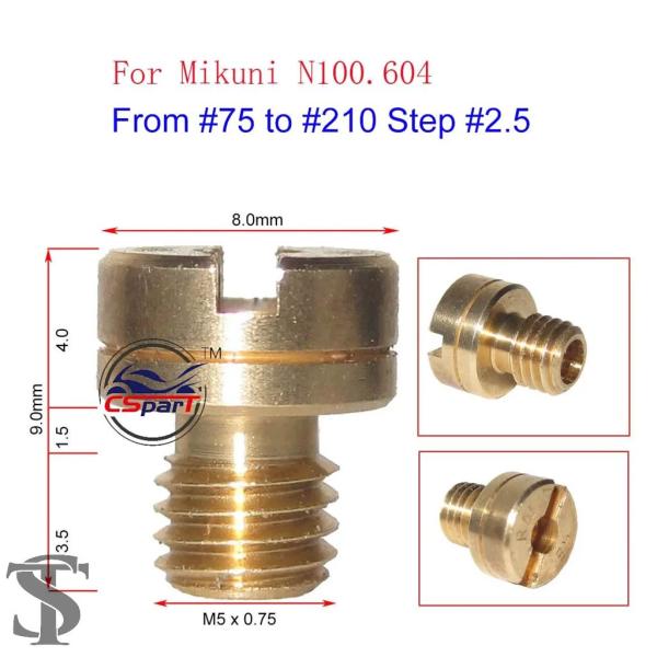 並行輸入品  サイズ#122 #170 M5*0.75キャブレターメインジェットインジェクターノズル...