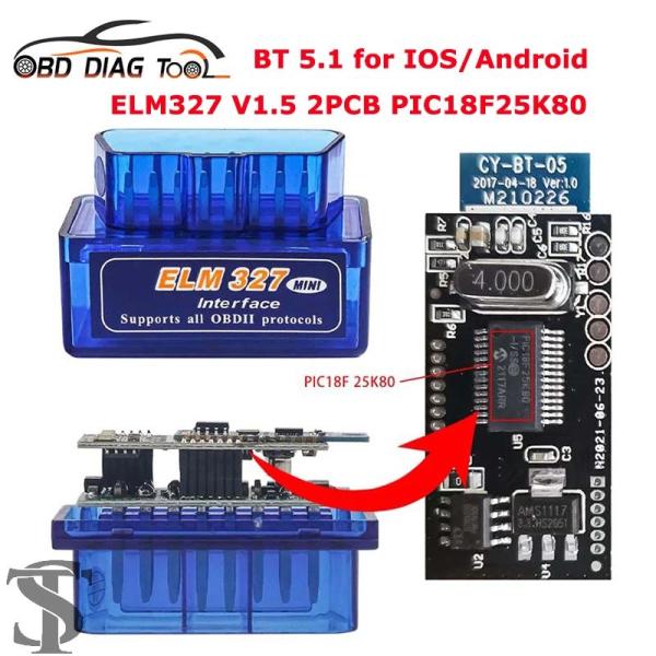 【並行輸入品】 スーパーミニ ELM327 V1.5 BLUETOOTH V5.1 OBD2 コード...