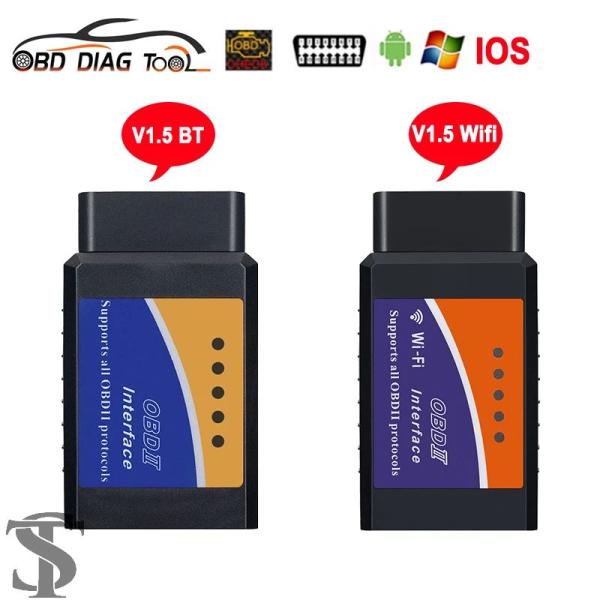 【並行輸入品】 SUPER OBD2 ELM327 V1.5 WIFI/BTアダプター 自動診断車ス...