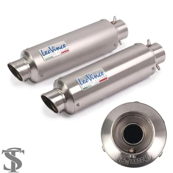 並行輸入品  汎用バイク リアル LEOVINCE E-MARK スリップオン エキゾーストパイプ ...