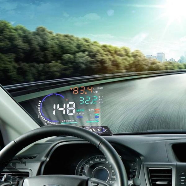 並行輸入品  5.5インチ OBD II カーHUDディスプレイ 自動ウィンドシールド反射スクリーン...