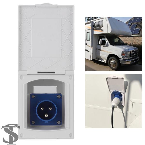 並行輸入品  16A 220V?240V 防水電源コンセント アウター3ピンフラッシュメスソケットプ...