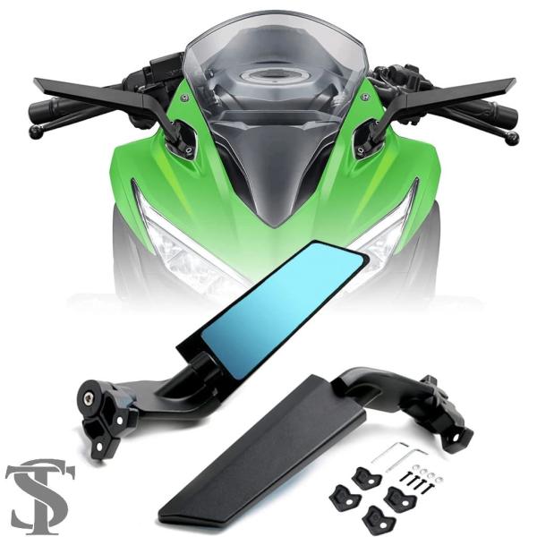 並行輸入品  バイク用調整可能バックミラー ウィンドミラー カワサキ ニンジャ 400 650 ZX...