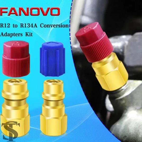 並行輸入品  1個 R12 R134A 変換キット エアコン充填バルブ継手ポートアダプター レトロフ...