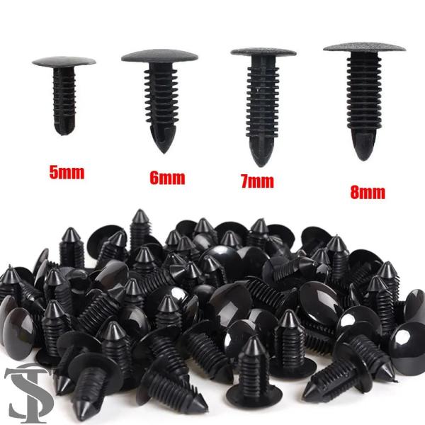 並行輸入品  40個 ミックスプラスチックリベット プッシュインクリップ 5MM 6MM 7MM 8...