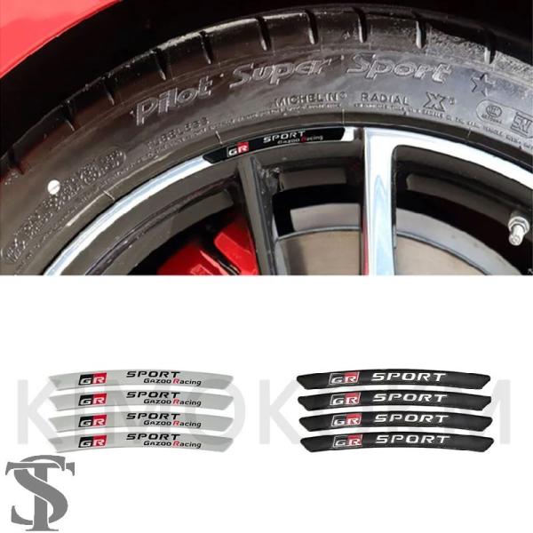 並行輸入品 4 個 3D ホイールハブエッジステッカーエンブレムバッジ自動車スポーツ GR スポーツ...