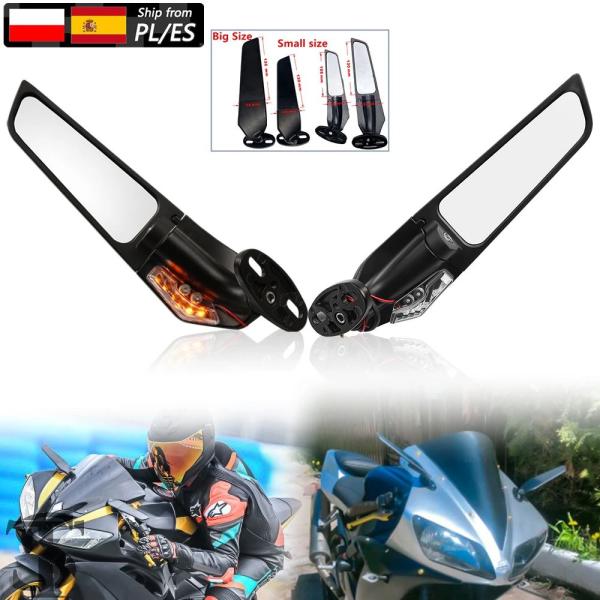 並行輸入品 バイクミラー風翼回転バックミラーカワサキ ZX10R ZX9R ZX7R ZX6R ZX...
