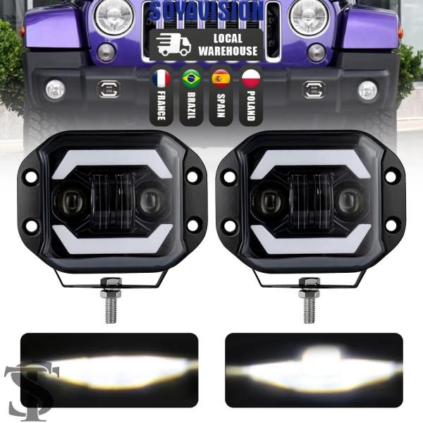 並行輸入品 5インチスポットライト埋め込み式LED作業用ライトバーH4オフロード4X4ヘッドライトA...