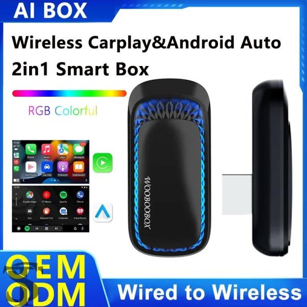 並行輸入品 有線ワイヤレス CARPLAY / 自動アダプター OEM プラグアンドプレイ 2IN1...