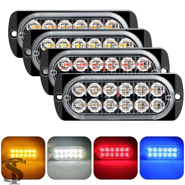 並行輸入品 2X12 LED 車載非常灯 ストロボライト グリル故障表示灯 点滅式 SUVトラック用...
