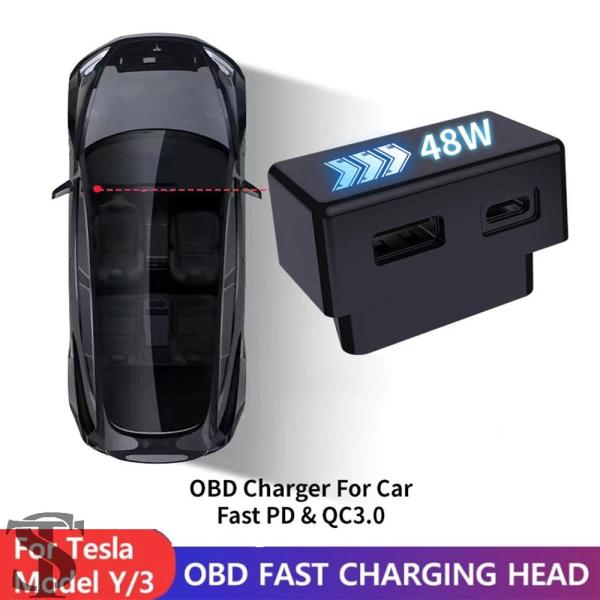 並行輸入品 OBDアダプター テスラモデル3 Y X S OBD2用チャージャーアダプターアクセサリ...