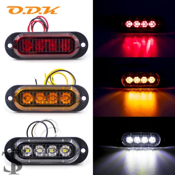 並行輸入品 12V 24V 4 LEDサイドマーカーハザード灯グリルライトバー 車 トラック トレー...