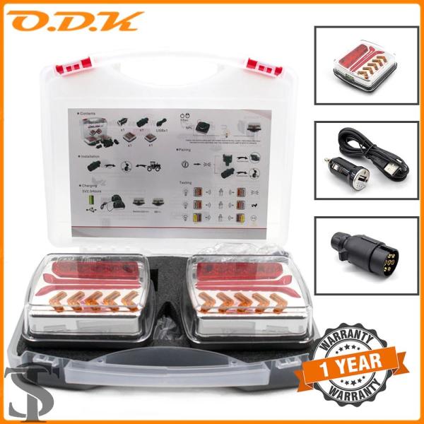 並行輸入品 12V 24V 無線磁気LEDテールランプ トレーラー リアライト シグナル ハザード ...