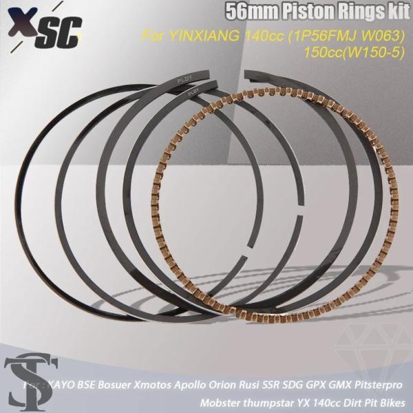 並行輸入品 140CC 56 MMピストンリング KAYO BSE XMOTOS アポロ RUSI ...