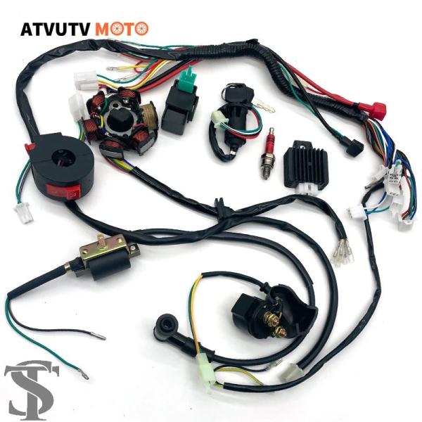 並行輸入品 バイクフルコンプリート電気配線ハーネス CDI ステータ 6 コイル ATV クワッドピ...