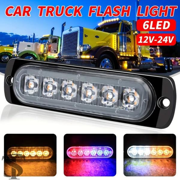 並行輸入品 1X トラック 12V 24V 6SMD LED ストロボハザード灯ストロボグリルフラッ...