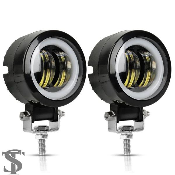 並行輸入品 12V 24V LEDライト エンジェルアイフォグランプ 正方形円形LEDワークライトバ...